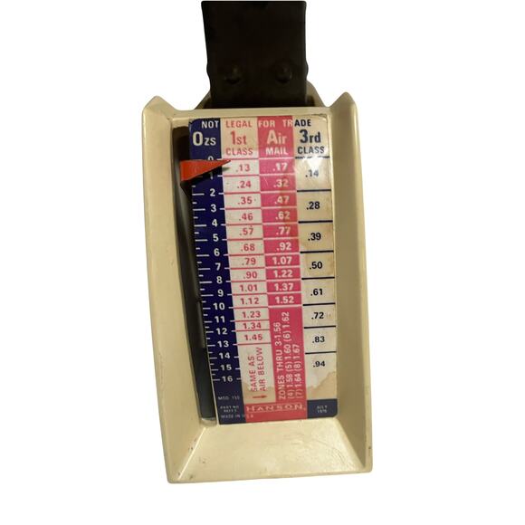 Hanson  Postal Scale 1 Pound Vintage 1975 Model 1546A Platform Dial Rates - Picture 9 of 9